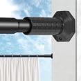 thumbnail image 1 of VEGCOO Adjustable Tension Curtain Rod 45-109 Inches, Heavy Duty Spring Loaded Shower Curtain Rod, No Drill or Screw Fixed for Bathroom, Window, Patio, Black(without Bracket), 1 of 9