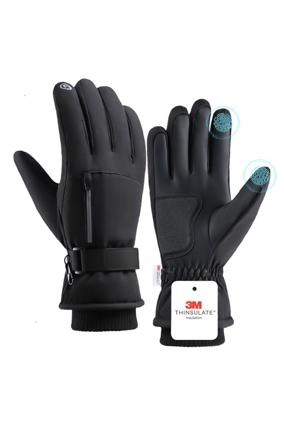 Winter Touchscreen Gloves for Men & Women, Waterproof Thermal Insulated Snow Gloves with Non-Slip Grip for Cycling, Running, Skiing, and Outdoor Activities (M)