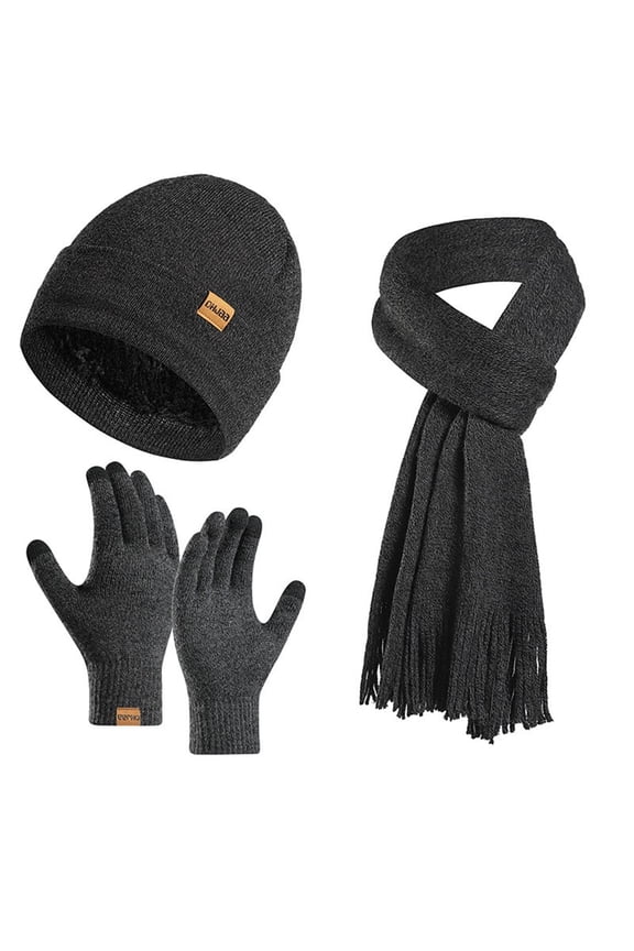 Women’s Knit Beanie Scarf Gloves Set – Warm Winter Hat, Touchscreen Gloves & Long Scarf, Soft Stretchable, Lightweight for Cold Weather
