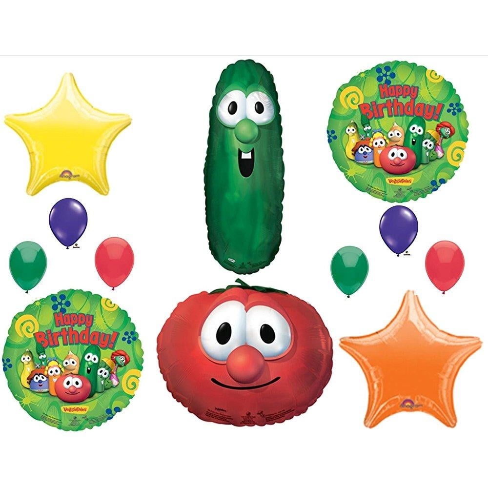 Anagram Veggie Tales Birthday Balloon Decorating Kit, 12 Pieces, Mylar & Latex, Multicolor