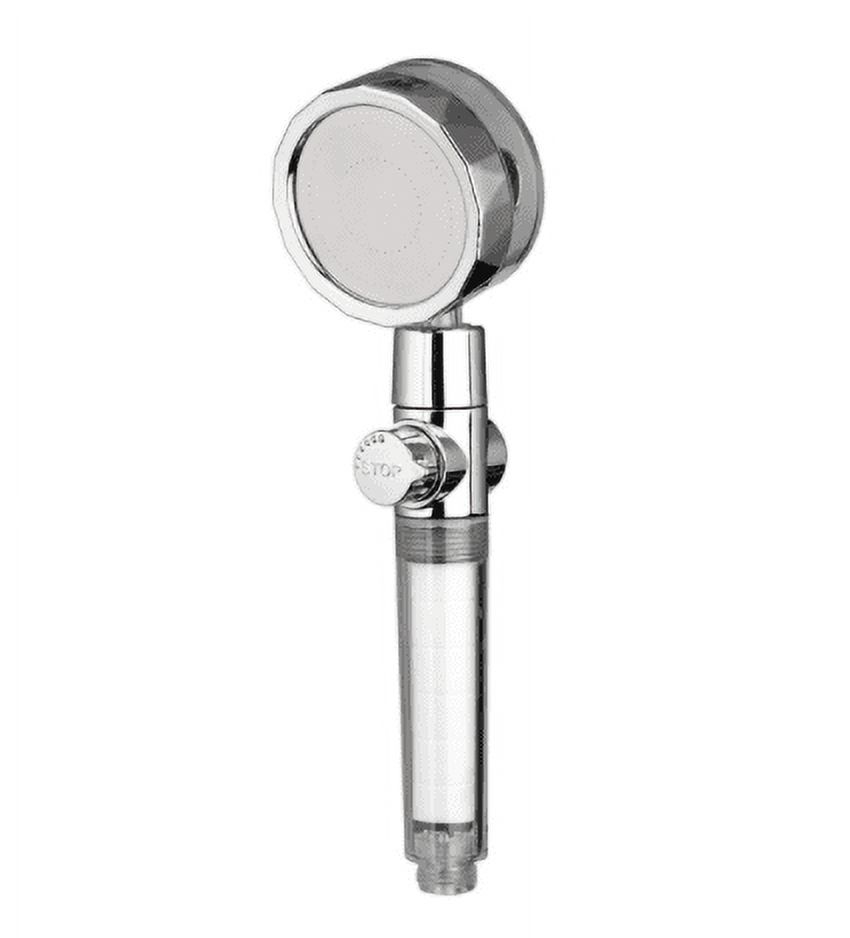 VEHHE Propeller Driven Shower Head with Stop Button and Cotton Filter
