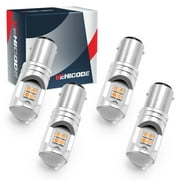 VEHICODE 1157 LED Bulb Amber Yellow 1157A 1157NA 2057A 2357A 2357NA 7528 P21/5W Dual Filament Auto DRL Turn Signal Tail Brake Blinker Light 12V 24V Car Motorcycle Lamp Replacement (4 Pack)