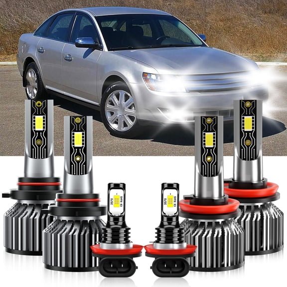 VEHIFOMO 6x LED Headlight Bulbs Combo Fog Light 6500K white For Ford Taurus X 2008-2009