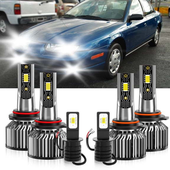 VEHIFOMO 6x LED Headlight High Low Beam Fog Light Bulb White Compatible for Saturn SL2 1993-1995