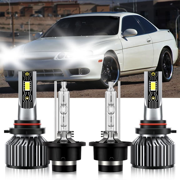VEHIFOMO 9005+D2S LED HID Headlight CSP Bulb High Low Beam Compatible for Lexus SC430 2002-2005