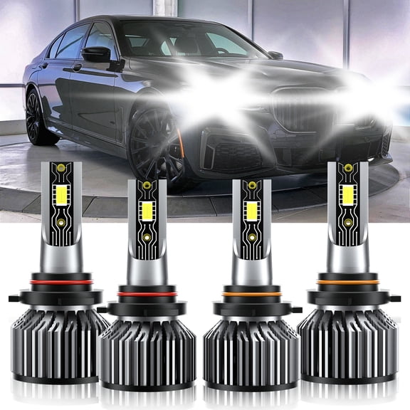VEHIFOMO Compatible for BMW 740i 1993-1994 9005 9006 LED Headlight High Low Beam 6500K Bulbs Kit