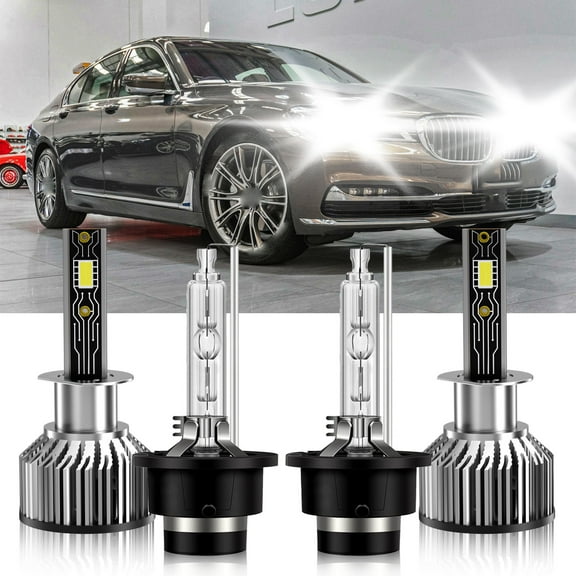 VEHIFOMO Compatible for BMW 740i 1999-2001 H1 D2S LED HID Headlight High Low Beam Bulbs Kit 6500K