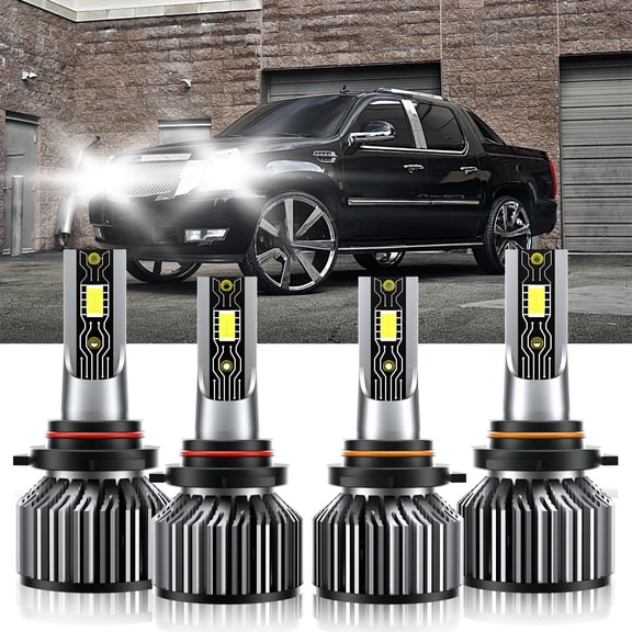 VEHIFOMO Compatible for Cadillac Escalade EXT 2002-2002 4x LED Headlight Bulbs High & Low Beam Kit