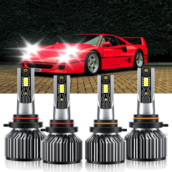 VEHIFOMO Compatible for Ferrari F40 1990-1992 LED Headlight Bulb High Low Beam Kit 9005+9006 6500K