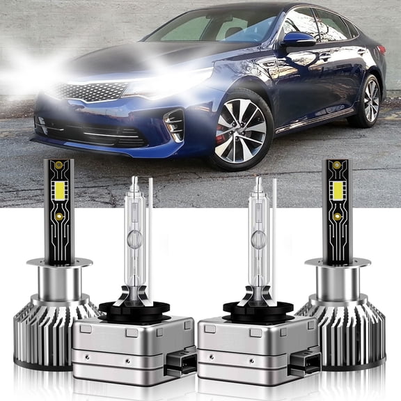 VEHIFOMO Compatible for Kia Optima 2011-2013 H1 D1S LED HID Headlight High Low Beam Bulbs Kit 6500K