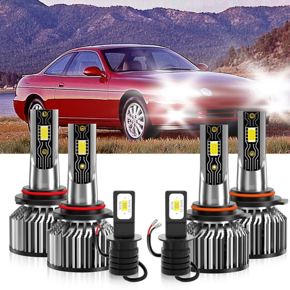 VEHIFOMO Compatible for Lexus SC300 1994-2000 LED Headlight Kit + Fog Light Bulbs Combo 6500K White