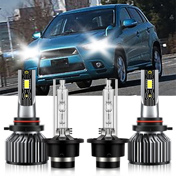 VEHIFOMO Compatible for Mitsubishi RVR 2011-2019 9005+D2S LED HID Headlight Bulbs 6500K High Low
