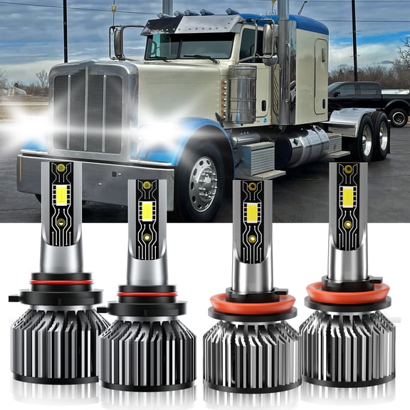 VEHIFOMO Compatible for Peterbilt 389 2015-2017 9005+H11 LED Headlight Bulbs Kit 6500K High Low Beam