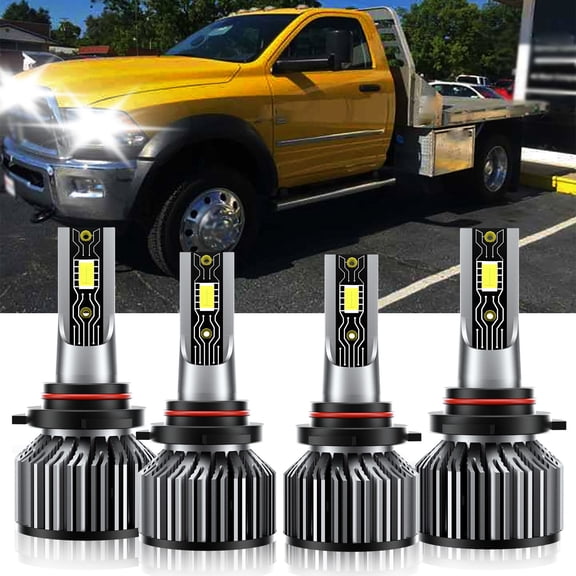 VEHIFOMO Compatible for Ram 4500 2013-2015 4X 9005 9012 LED Headlight Bulb High Low Beam Kit 6500K