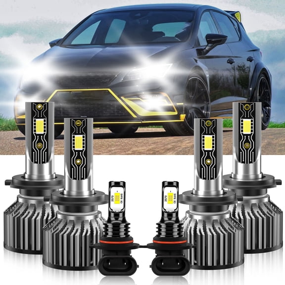 VEHIFOMO For Seat Leon 2019-2019 6x LED Headlight High Low Beam Fog Light Bulbs white