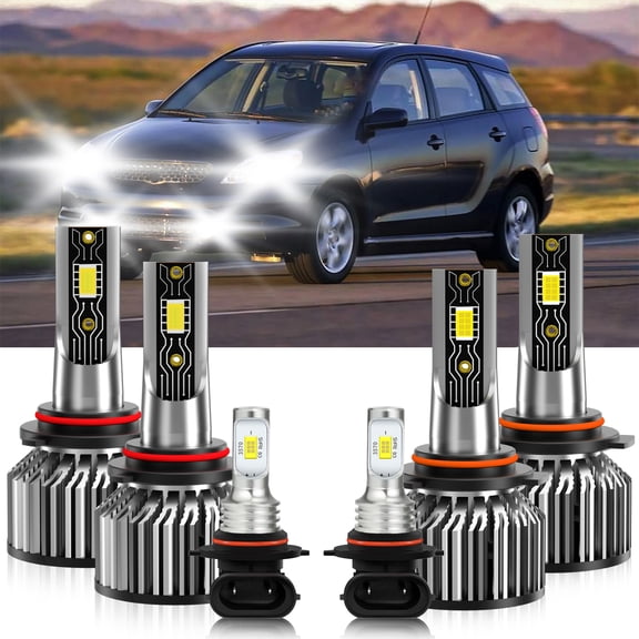 VEHIFOMO Compatible for Toyota Matrix 2003-2008 LED Headlight + Fog Light Bulbs 6500K White Combo
