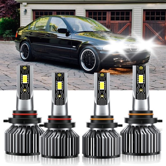 VEHIFOMO Front LED Headlight Bulb Kit High Low Beam 6500K White Compatible for BMW 323is 1998-1999