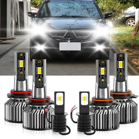 VEHIFOMO LED Headlight Bulbs High Low Beam Fog Light Compatible for Mitsubishi Galant 1995-1998