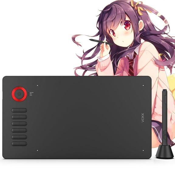 VEIKK A15 Pro Graphics Drawing Tablet 10x6 inch,12 Shortcut Keys,1 Quick Dial,for Windows,Mac,Linux