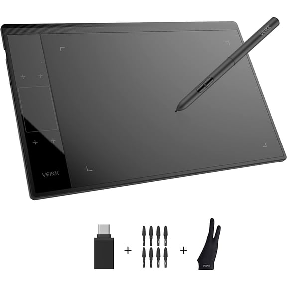 VEIKK Graphics Drawing Tablet A30 10x6 inch Digital Art Pad,16384 Pen Pressure Stylus for Mac,Windows,Linux and Android