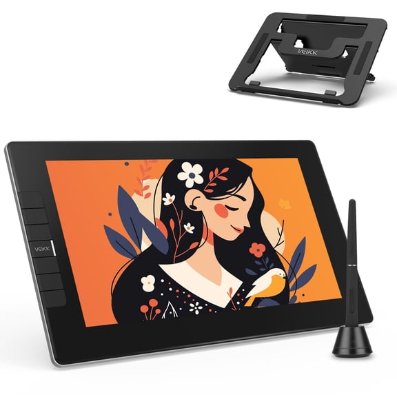 VEIKK VK1200 V3 11.6" Drawing Tablet with Screen,Adjustable Stand,16384 Pressure Levels