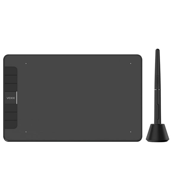 VEIKK VK640 Drawing Tablet 6x4 inch Pen Tablet with Battery Free Pen for Android,Windows,Mac,Black