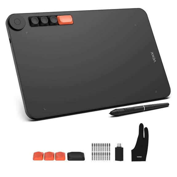 VEIKK VO1060 Drawing Tablet with 16384 Levels Pressure Pen,10x6 inch Digital Tablet for Mac,Windows,Linux