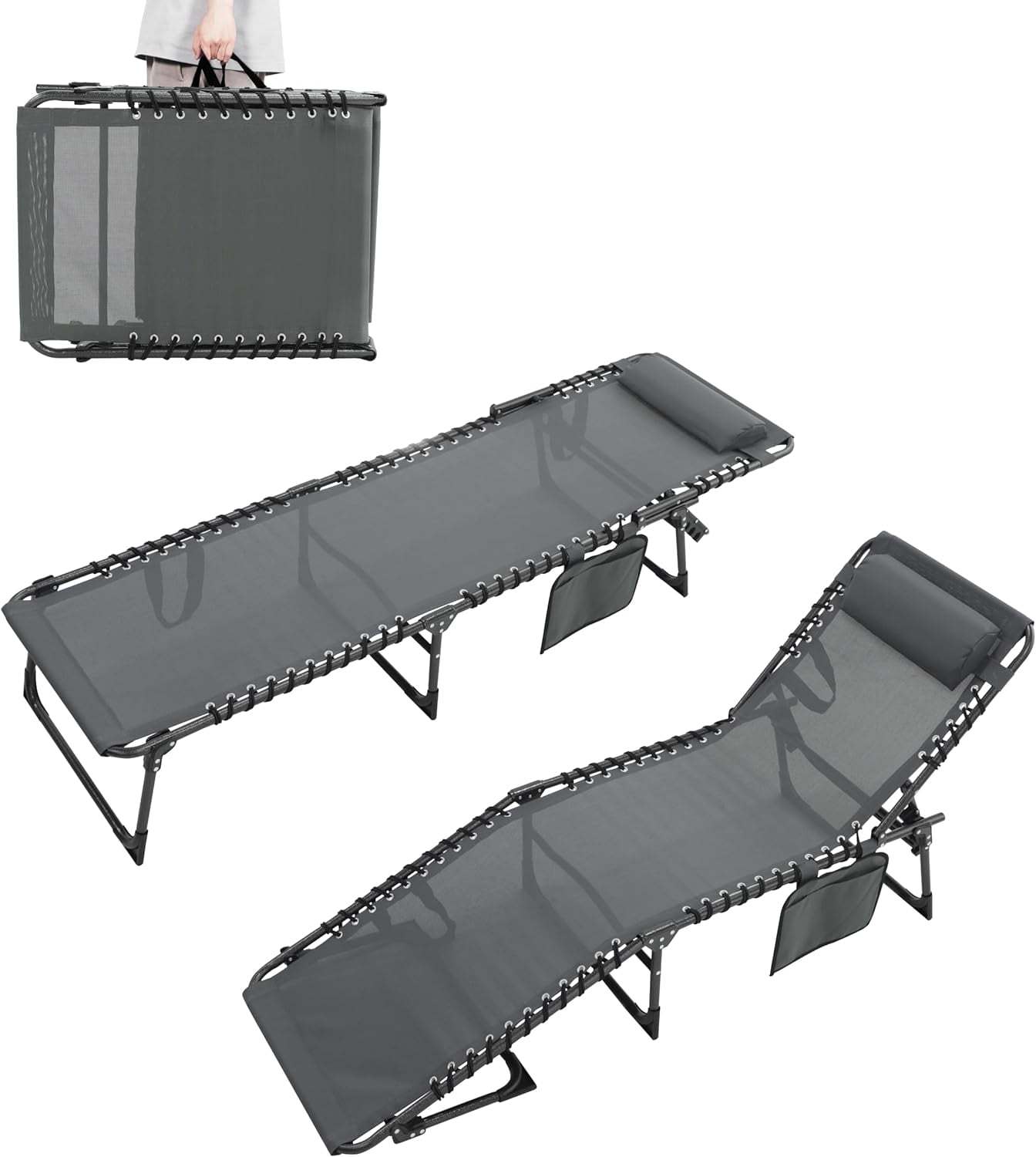 VEIKOU Chaise Lounge Chair 5-Position, Lounge Chairs for Outside Set of