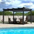 thumbnail image 1 of VEIKOUS 10' x 10' Aluminum Pergola Retractable Canopy Gazebo, Weather-Resistant, 1 of 9