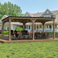 thumbnail image 1 of VEIKOUS 20'x 10' Outdoor Gazebo, Wooden Heavy Duty Versatile Pergola Carport with Metal Sloped Roof for 2-Car Shelter, 1 of 13
