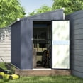 thumbnail image 1 of VEIKOUS 10'x 4' Metal Storage Lean-to Shed W/ Lockable Door & Vent for Outdoor Backyard Patio, Gray, 1 of 13