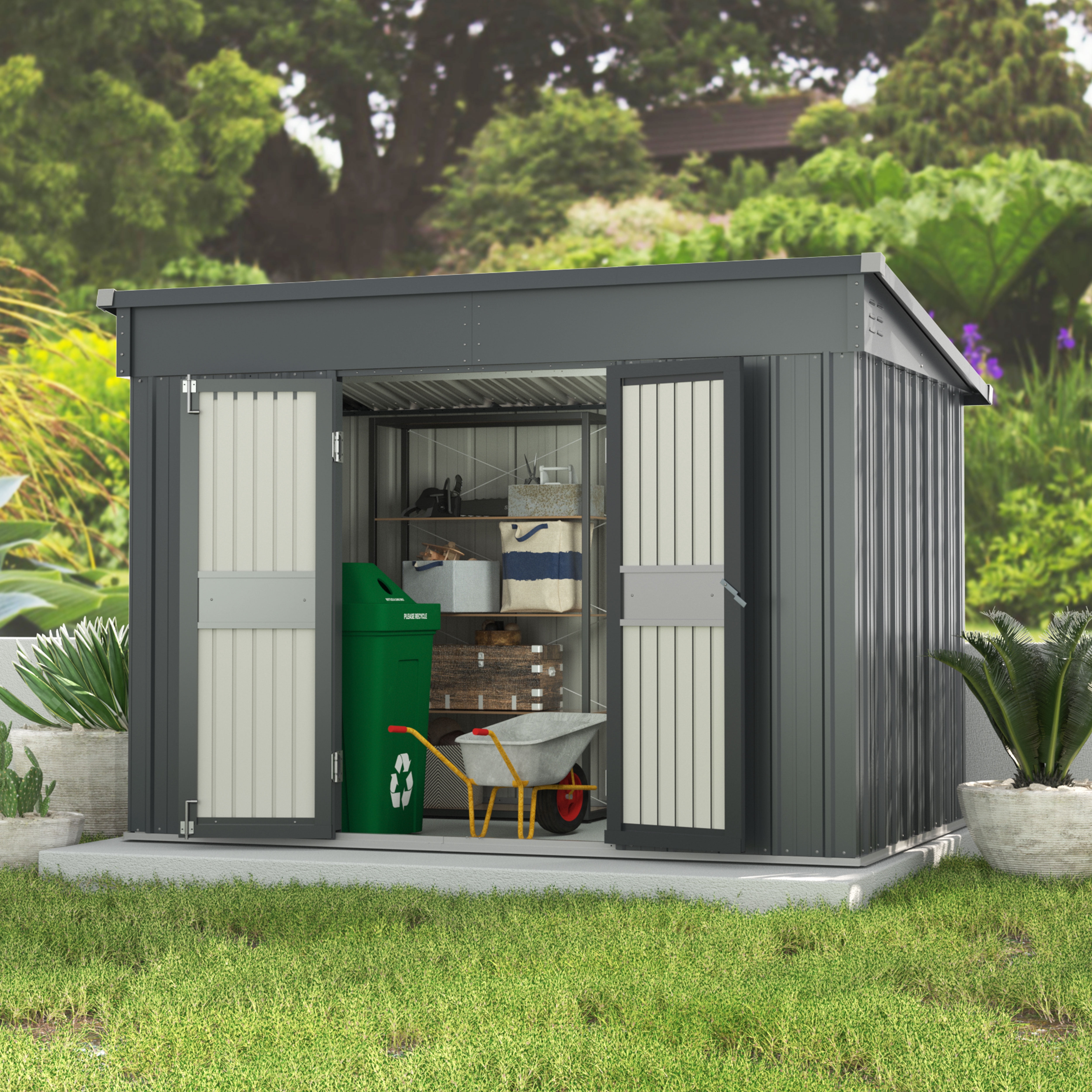 オーデリックOH700 0196個セット VEIKOUS, 6x10 Outdoor Storage Shed, Waterproof Metal Shelter with