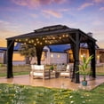 thumbnail image 1 of VEIKOUS 10 x 12ft Outdoor Hardtop Gazebo, Double Metal Roof Gazebo W/ Thickened Nettings for Patio, 1 of 6