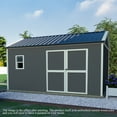 thumbnail image 1 of VEIKOUS 12ft x 9ft Outdoor Wood Shed w/ Metal Roof, Garden Tools Storage shed w/ Lockable Door, Window & Vents for Patio, 1 of 11