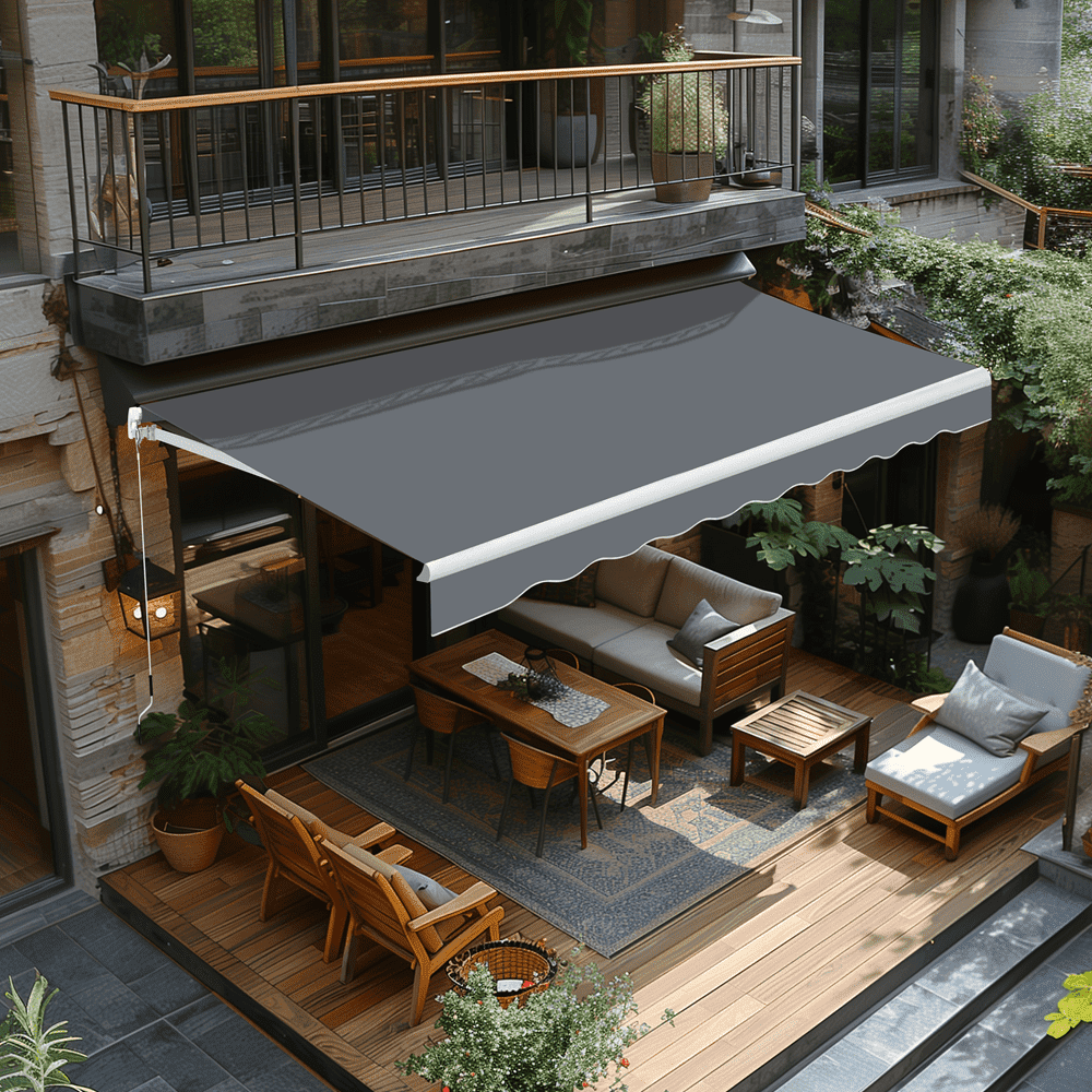 VEIKOUS 13' x 8' Retractable Awning, Waterproof Sun Shade