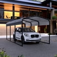 thumbnail image 1 of VEIKOUS 15' x 10' Outdoor Metal Carport, Heavy Duty Galvanized Steel Carport Canopy for Patio, Grey, 1 of 16