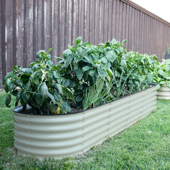 VEIKOUS 17''H Metal Garden Bed, 9-in-1 Modular Rust Resistant Steel Planter Box Outdoor