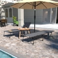 thumbnail image 1 of VEIKOUS 2 PCs Chaise Lounge Chair 4-Fold for Outdoor w/ Detachable Pocket and Pillow, Gray, 1 of 13