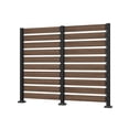 thumbnail image 1 of VEIKOUS 2 Panel Freestanding Privacy Screen W/Metal Stakes, 60"H × 78"L 4-Sided Posts for Garden, Pool, AC, Brown, 1 of 18
