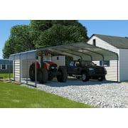 VEIKOUS 20' x 20' Heavy Duty Metal Carport with Rust-Resistant Frame for Car Shelter, Gray