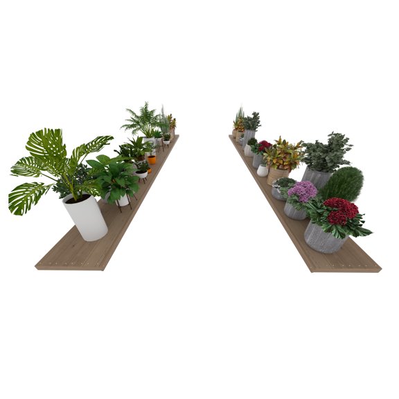 VEIKOUS 2PCs Wood Greenhouse Shelves, Heavy-Duty 5 Modular Sizes Plant Rack, 184.25"L × 15.35"W × 0.79"T