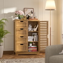 VEIKOUS 33''H Bathroom Storage Cabinet w/ 4 Drawers, Natural