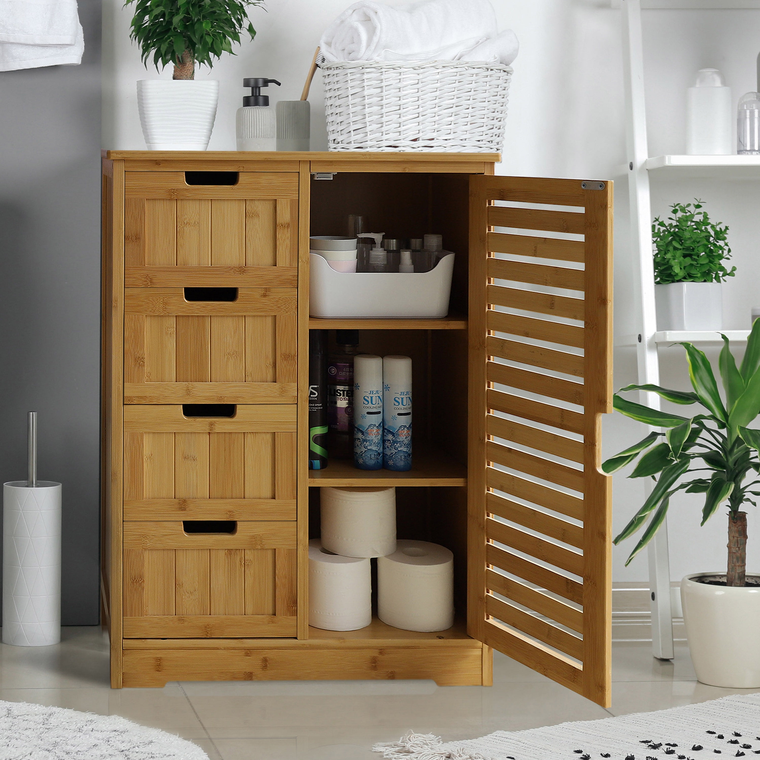  7 W Skinny Bathroom Storage Cabinet, Slim Toilet Paper Storage  Cabinet with Clear Drawers and Casters, Bathroom Floor Cabinet Storage Cart  for Small Spaces Gaps, Space Saving : Home & Kitchen