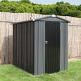 thumbnail image 1 of VEIKOUS 4'x 6' Outdoor Storage Shed, Galvanized Steel Tool Shed W/Lockable Door and Vents, Gray, 1 of 12