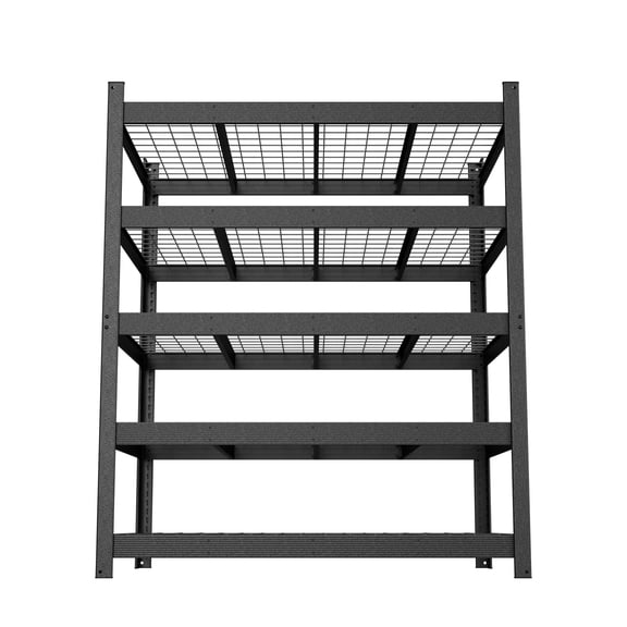VEIKOUS 5-Tier Heavy Duty Storage Shelf W/ Iron Mesh Panel, Adjustable Shelving Unit with 600lbs Capacity/Layer, 60" L x 24" W x 72" H, Black