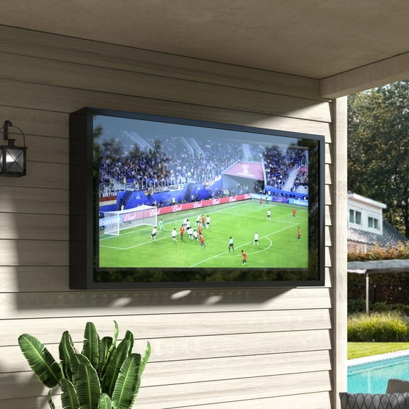VEIKOUS 53" Outdoor TV Enclosure W/ Anti-Theft Lock & Full-Motion Bracket, Suitable for 26-55'' TVs, Black