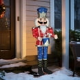 thumbnail image 1 of VEIKOUS 5ft Lighted Nutcracker Drumming Soldier Holiday Decor Outdoor & Indoor w/ Ground Stake, 1 of 12