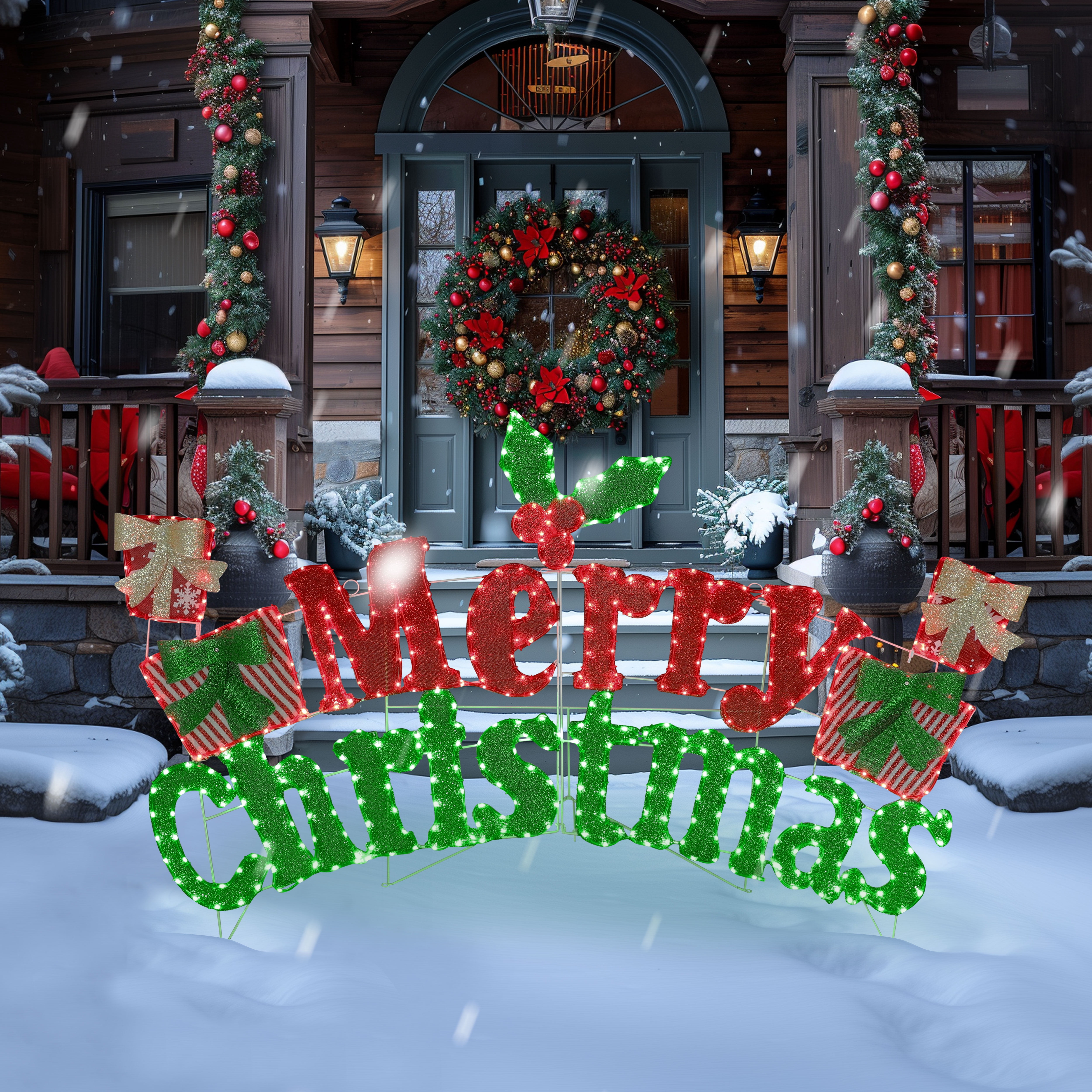 Led Xmas Sign VEIKOUS 6ft Merry Christmas Sign, Lighted Xmas Decorations Indoor ...