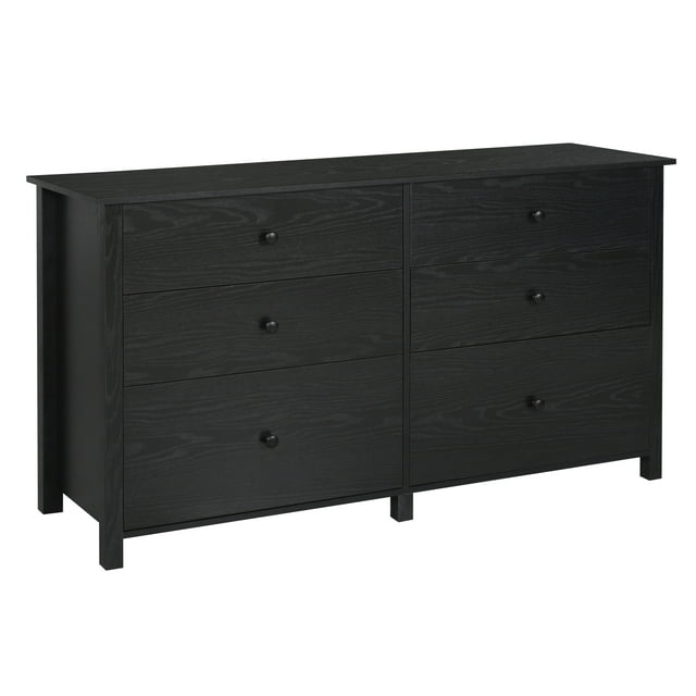 VEIKOUS 6 Drawer Dresser with Metal Knob, Chest of Drawers for Bedroom