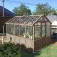 thumbnail image 1 of VEIKOUS 6' x 10' Outdoor Cedar Wood Greenhouse, Walk-in Greenhouse with Adjustable Roof Vent and Lockable Door, 1 of 8